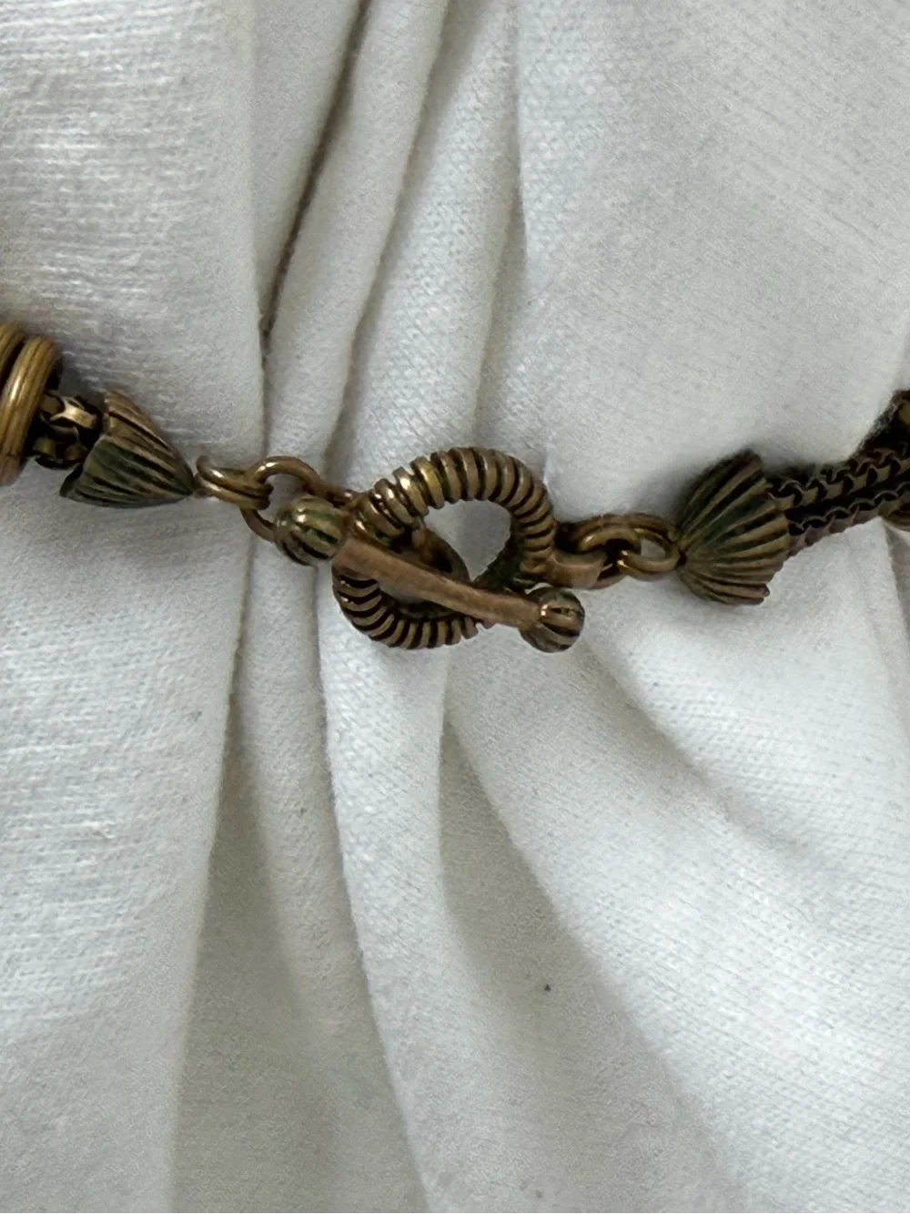 Vintage 90’s Stephen Dweck Necklace Smoky Quartz Beads Statement Bronze Gemstone